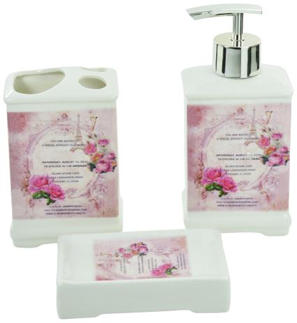 Kit Banheiro com 3 Peças - Saboneteira Liquida + Saboneteira + Porta Escova - Retro - Porcelana - Carisma Menor preço em Kit Banheiro com 3 Peças - Saboneteira Liquida + Saboneteira + Porta Escova - Retro - Porcelana - Carisma