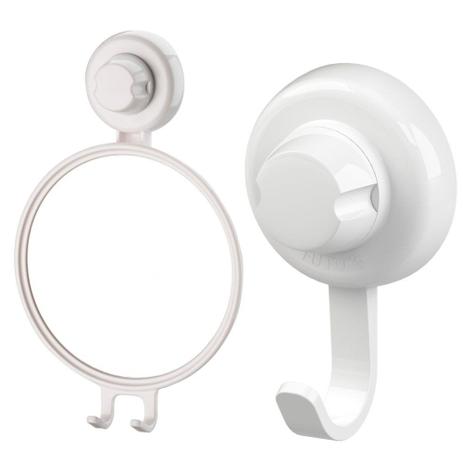 Kit Banheiro Espelho Antiembaçante e Gancho Cabide Fixação Por Ventosa ABS Branco - Future Menor preço em Kit Banheiro Espelho Antiembaçante e Gancho Cabide Fixação Por Ventosa ABS Branco - Future