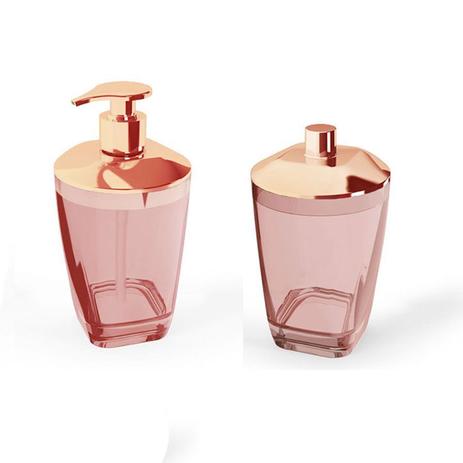 Kit Banheiro P Sabonete Liquido e Algodão Dispenser Rose 2 - Uz Menor preço em Kit Banheiro P Sabonete Liquido e Algodão Dispenser Rose 2 - Uz