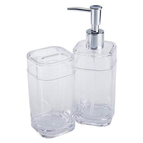 Kit Banho Acrílico Splash Cristal 99096 Coza Menor preço em Kit Banho Acrílico Splash Cristal 99096 Coza