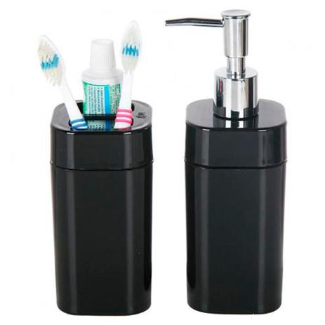 Kit Banho Acrílico Splash Preto 99096 Coza Menor preço em Kit Banho Acrílico Splash Preto 99096 Coza