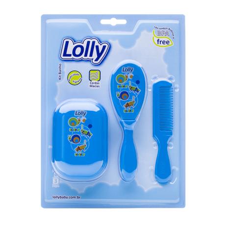 Kit Banho coleção Zoo na cor azul, saboneteira, pente pontas arredondadas e escova cerdas macias - Lolly (lolni) Menor preço em Kit Banho coleção Zoo na cor azul, saboneteira, pente pontas arredondadas e escova cerdas macias - Lolly (lolni)