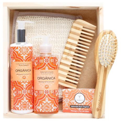 Kit Banho Orgânica Natural Pêssego Flor de Lótus (6 produtos) Menor preço em Kit Banho Orgânica Natural Pêssego Flor de Lótus (6 produtos)