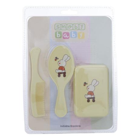 Kit banho pente, escova e saboneteira bebes amarelo - Smoby é boa?