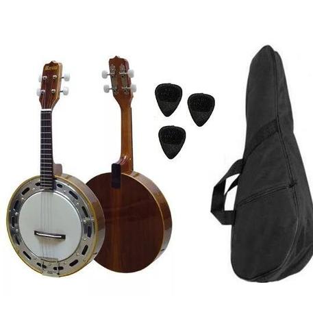 Kit Banjo Rozini Natural Elétrico RJ11ELN Cápsula Leson Capa Palheta Menor preço em Kit Banjo Rozini Natural Elétrico RJ11ELN Cápsula Leson Capa Palheta
