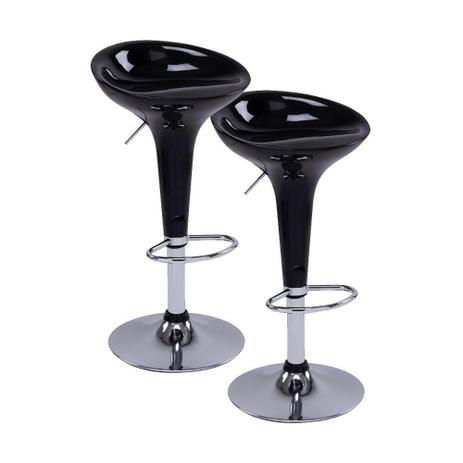 Kit Banqueta Bar Tulipa Preto com 2 peças - Just Home Collection Menor preço em Kit Banqueta Bar Tulipa Preto com 2 peças - Just Home Collection