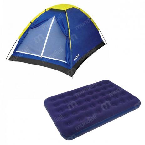 Kit Barraca Iglu 2 Pessoas com Bolsa para Transporte + Colchao Inflavel de Casal Mor Menor preço em Kit Barraca Iglu 2 Pessoas com Bolsa para Transporte + Colchao Inflavel de Casal Mor