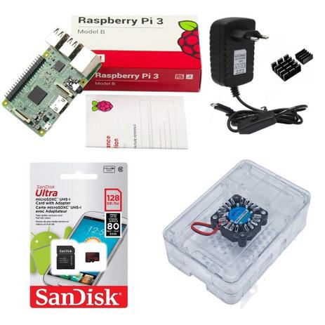 Kit Básico Raspberry Pi 3 - 128gb Case Premium C/ Cooler - Monkey business br Menor preço em Kit Básico Raspberry Pi 3 - 128gb Case Premium C/ Cooler - Monkey business br