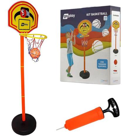 Kit Basquete Go Play com Pedestal Ajustável Bola e Bomba Multikids - BR951 Menor preço em Kit Basquete Go Play com Pedestal Ajustável Bola e Bomba Multikids - BR951