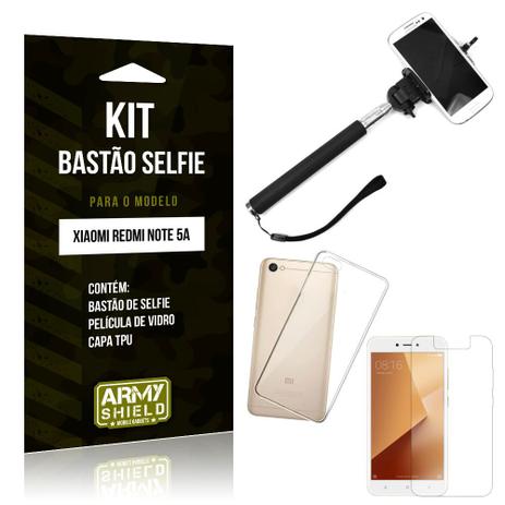 Kit Bastão de Selfie Xiaomi Redmi Note 5A Bastão + Capa + Película de Vidro - Armyshield é ruim? Kit Bastão de Selfie Xiaomi Redmi Note 5A Bastão + Capa + Película de Vidro - Armyshield é boa?