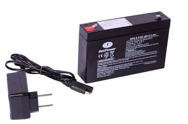 Kit Bateria 6v 8,5ah + Carregador - Elétrica Moto Brinquedos - Get Power Menor preço em Kit Bateria 6v 8,5ah + Carregador - Elétrica Moto Brinquedos - Get Power