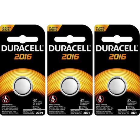 Kit Bateria de lítio metálico CR 2016 com 3 unidades - Duracell Menor preço em Kit Bateria de lítio metálico CR 2016 com 3 unidades - Duracell