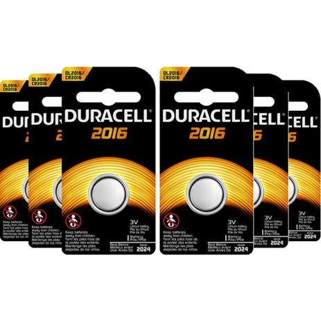 Kit Bateria de lítio metálico CR 2016 com 6 unidades - Duracell Menor preço em Kit Bateria de lítio metálico CR 2016 com 6 unidades - Duracell