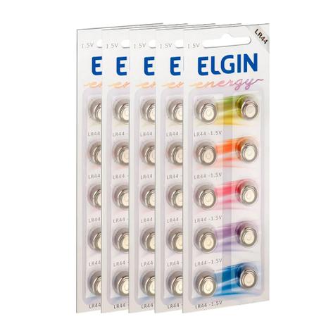 Kit Baterias Alcalina LR44 1,5V 82194 com 50 Unidades Elgin Menor preço em Kit Baterias Alcalina LR44 1,5V 82194 com 50 Unidades Elgin