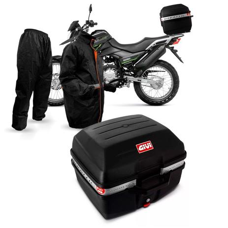 Kit Baú Givi Moto 27 Litros + Capa De Chuva Multilaser Menor preço em Kit Baú Givi Moto 27 Litros + Capa De Chuva Multilaser