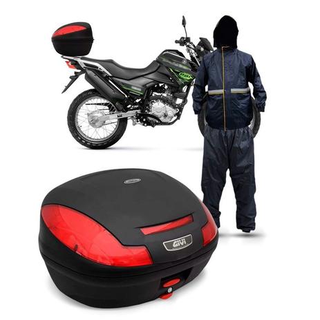 Kit Baú Givi Moto 47 Litros + Capa De Chuva Menor preço em Kit Baú Givi Moto 47 Litros + Capa De Chuva