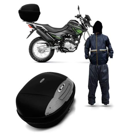 Kit Baú Moto Litros Lente Fumê + Capa de Chuva - Givi Menor preço em Kit Baú Moto Litros Lente Fumê + Capa de Chuva - Givi