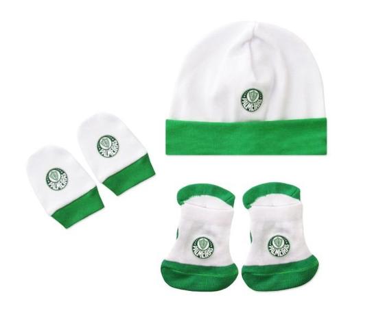 Kit Bebê 3 Pçs Palmeiras Touca Luva e Meia Oficial - Revedor Menor preço em Kit Bebê 3 Pçs Palmeiras Touca Luva e Meia Oficial - Revedor