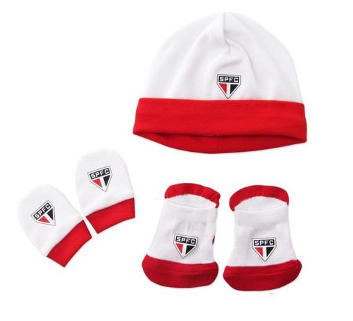 Kit Bebê 3 Pçs São Paulo Touca Luva e Meia Oficial - Revedor Menor preço em Kit Bebê 3 Pçs São Paulo Touca Luva e Meia Oficial - Revedor