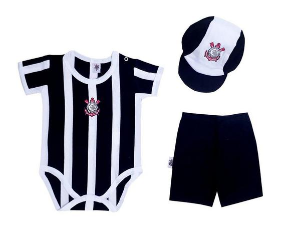 Kit Bebê Corinthians Body Short Boné Away Oficial - Revedor Menor preço em Kit Bebê Corinthians Body Short Boné Away Oficial - Revedor