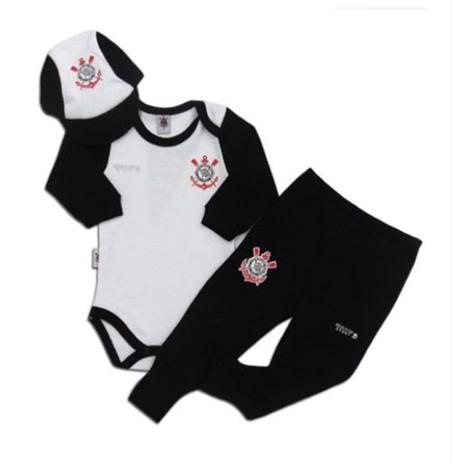 Kit Bebê Corinthians Conjunto Body Calça e Boné Oficial - Revedor Menor preço em Kit Bebê Corinthians Conjunto Body Calça e Boné Oficial - Revedor