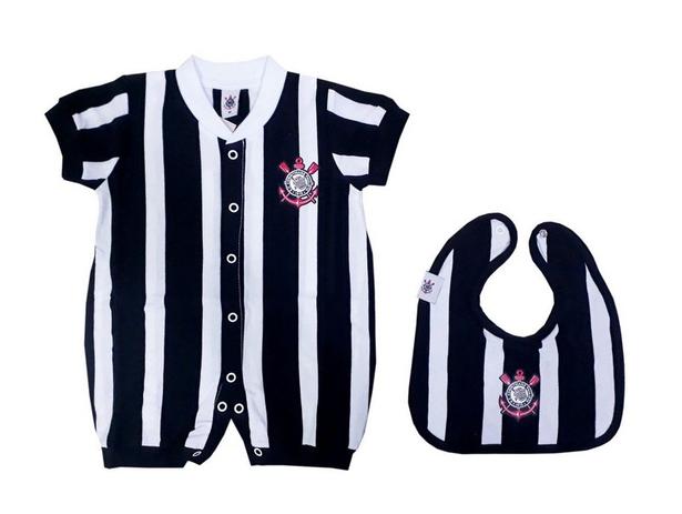 Kit Bebê Corinthians Macacão com Babador Oficial - Revedor Menor preço em Kit Bebê Corinthians Macacão com Babador Oficial - Revedor
