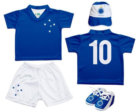Kit Bebê Cruzeiro 4 Peças Oficial - Torcida Baby Menor preço em Kit Bebê Cruzeiro 4 Peças Oficial - Torcida Baby