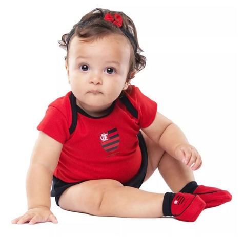 Kit Bebê Flamengo 3 Peças Menina Torcida Baby Menor preço em Kit Bebê Flamengo 3 Peças Menina Torcida Baby