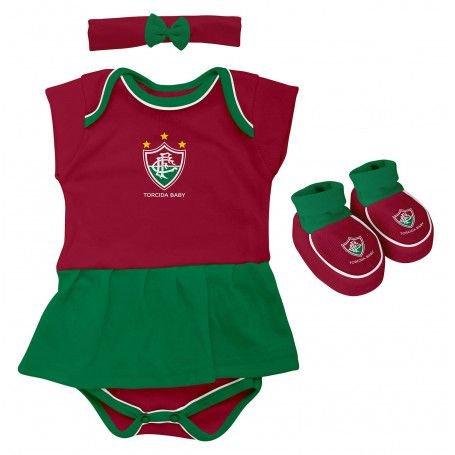 Kit Bebê Fluminense 3 Peças Menina - Torcida Baby Menor preço em Kit Bebê Fluminense 3 Peças Menina - Torcida Baby
