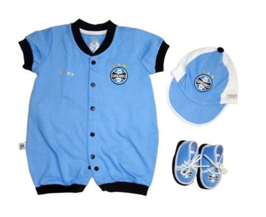 Kit Bebê Grêmio com 3 Peças Oficial - Revedor Menor preço em Kit Bebê Grêmio com 3 Peças Oficial - Revedor