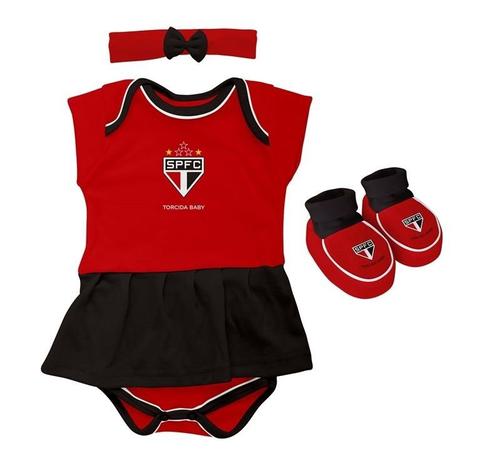 Kit Bebê São Paulo 3 Peças Menina Torcida Baby Menor preço em Kit Bebê São Paulo 3 Peças Menina Torcida Baby