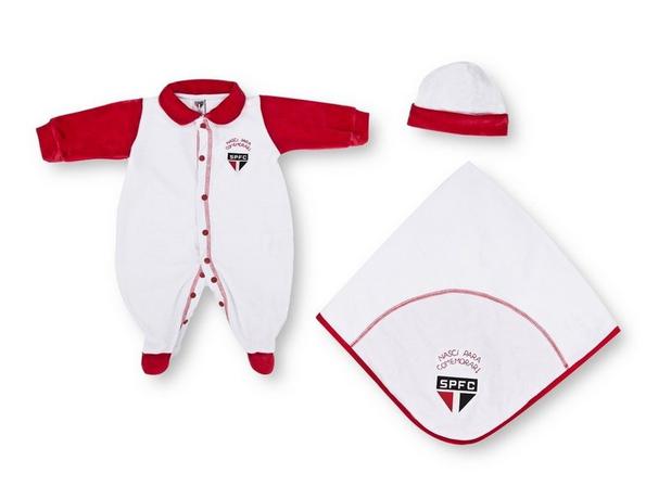 Kit Bebê São Paulo Macacão Manta e Gorro Plush - Oficial - Revedor Menor preço em Kit Bebê São Paulo Macacão Manta e Gorro Plush - Oficial - Revedor