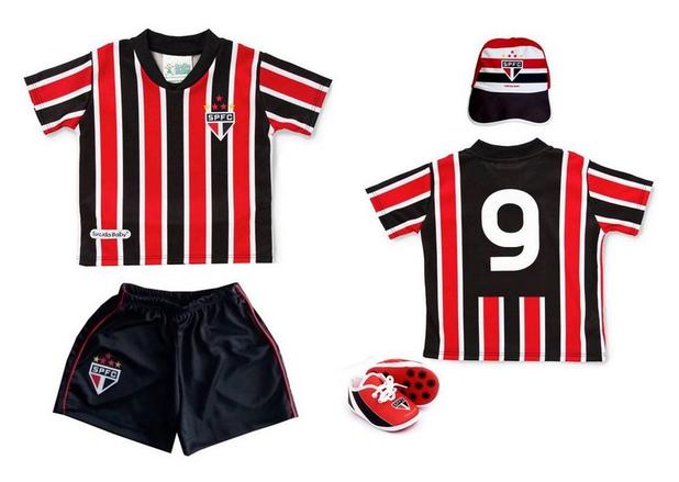Kit Bebê São Paulo Uniforme 4 Peças Oficial - Torcida baby Menor preço em Kit Bebê São Paulo Uniforme 4 Peças Oficial - Torcida baby