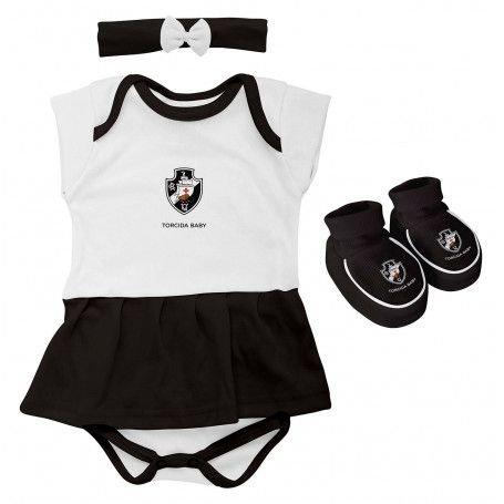 Kit Bebê Vasco 3 Peças Menina Torcida Baby Menor preço em Kit Bebê Vasco 3 Peças Menina Torcida Baby