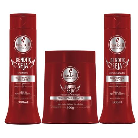 Kit Bendito Seja Haskell com Shampoo, Condicionador e Máscara 500g Menor preço em Kit Bendito Seja Haskell com Shampoo, Condicionador e Máscara 500g