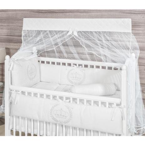 Kit Berço 09 Peças Americano com Mosquiteiro Coleção My Princess Branco 100 Algodão - Paulinha baby Menor preço em Kit Berço 09 Peças Americano com Mosquiteiro Coleção My Princess Branco 100 Algodão - Paulinha baby