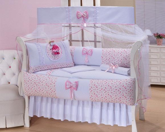 Kit Berço 11 Peças C/ Cortina E Porta Fraldas - Poli Rosa - Stilos baby Menor preço em Kit Berço 11 Peças C/ Cortina E Porta Fraldas - Poli Rosa - Stilos baby