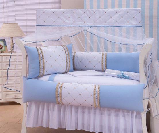 Kit Berço 13 Peças - Mosaico Azul - Mariana baby confecções Menor preço em Kit Berço 13 Peças - Mosaico Azul - Mariana baby confecções