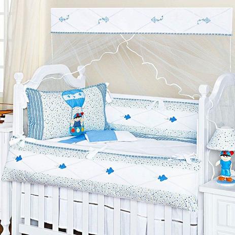 Kit Berço 8 Peças Luxo Menino Balão Aviões Pipas Estrelas - Talismã Menor preço em Kit Berço 8 Peças Luxo Menino Balão Aviões Pipas Estrelas - Talismã