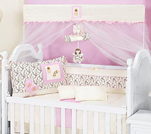 Kit Berço 9 Peças Top Floral Carrinho Chupeta Mamadeira - Talismã é boa?