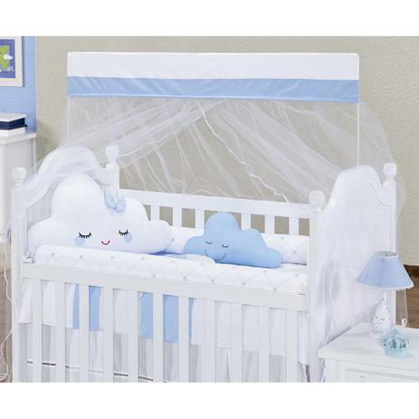 Kit Berço Americano e Nacional Luxo Nuvem Rolinhos Azul - Sônia enxovais Menor preço em Kit Berço Americano e Nacional Luxo Nuvem Rolinhos Azul - Sônia enxovais