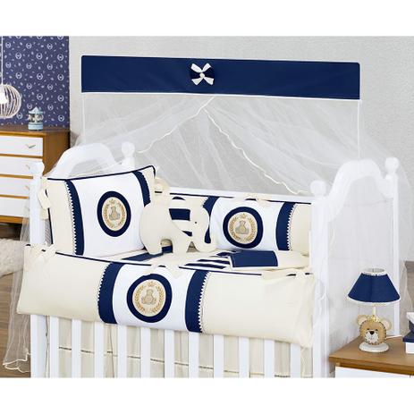 Kit Berço Americano e Nacional Luxo Urso Clássico Marinho - Sônia enxovais Menor preço em Kit Berço Americano e Nacional Luxo Urso Clássico Marinho - Sônia enxovais