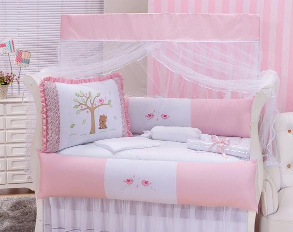 Kit Berço Americano/Nacional Passarinho Rosa - 10 Peças - Sônia enxovais Menor preço em Kit Berço Americano/Nacional Passarinho Rosa - 10 Peças - Sônia enxovais