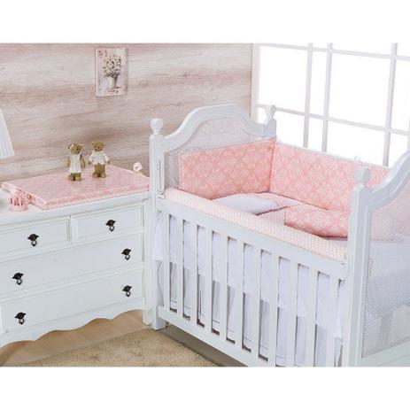 Menor preço em Kit Berço Amore 100 Algodão 09 peças Rosê - Giz de Cor
