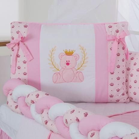 Kit Berço c/ Lateral e Trança Urso 11 Peças - Rosa - CASA COMPLETA ENXOVAIS Menor preço em Kit Berço c/ Lateral e Trança Urso 11 Peças - Rosa - CASA COMPLETA ENXOVAIS