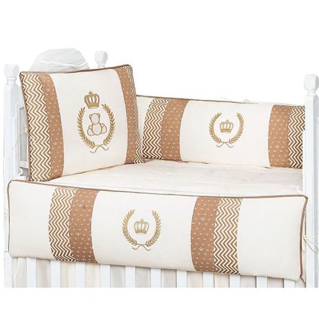 Kit Berço Coroa Padrão Americano 09 Peças Cáqui - Giz de Cor Menor preço em Kit Berço Coroa Padrão Americano 09 Peças Cáqui - Giz de Cor