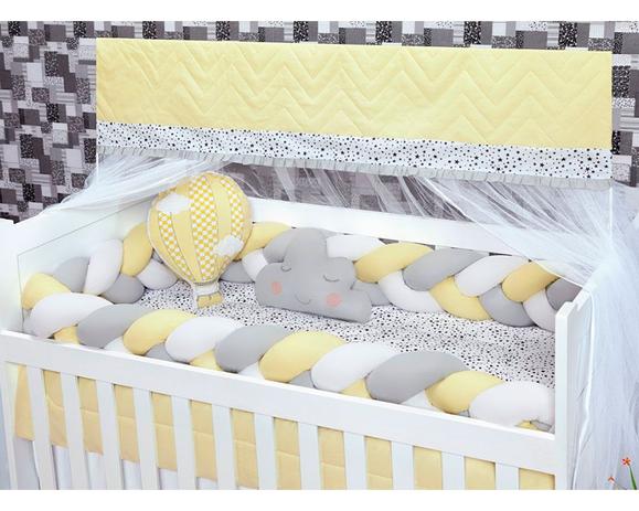 Kit Berço Doce Aventura Amarelo 8 Peças - Marias enxoval Menor preço em Kit Berço Doce Aventura Amarelo 8 Peças - Marias enxoval