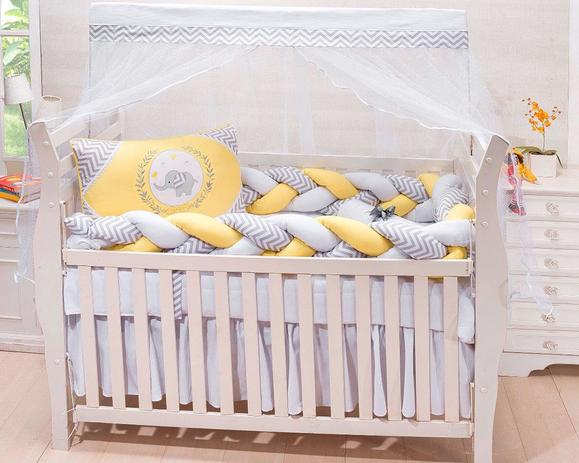 Kit Berço Elefante Chevron Amarelo Trançado 9 Peças - Marias Enxoval Menor preço em Kit Berço Elefante Chevron Amarelo Trançado 9 Peças - Marias Enxoval