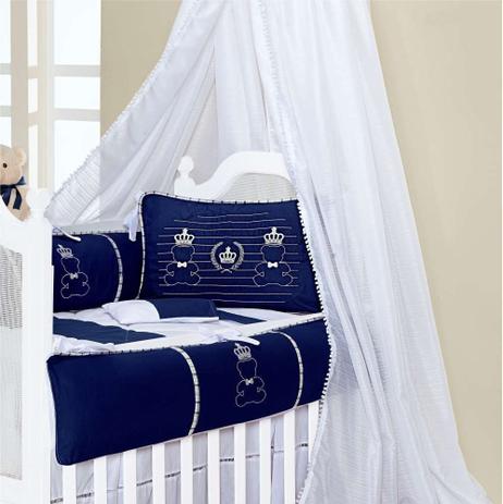 Kit Berço Imperial 100 Algodão 08 Peças Azul Marinho - Talismã Menor preço em Kit Berço Imperial 100 Algodão 08 Peças Azul Marinho - Talismã