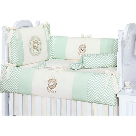 Kit Berço Leãozinho Padrão Americano 10 Peças Verde - Giz de Cor Menor preço em Kit Berço Leãozinho Padrão Americano 10 Peças Verde - Giz de Cor